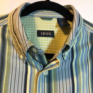 Men’s Izod 100% cotton long sleeve striped shirt M